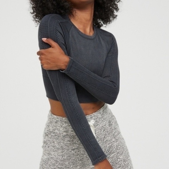 Aerie Offline Big Chill Seamless Long Sleeve Crop Top - Picture 1 of 7